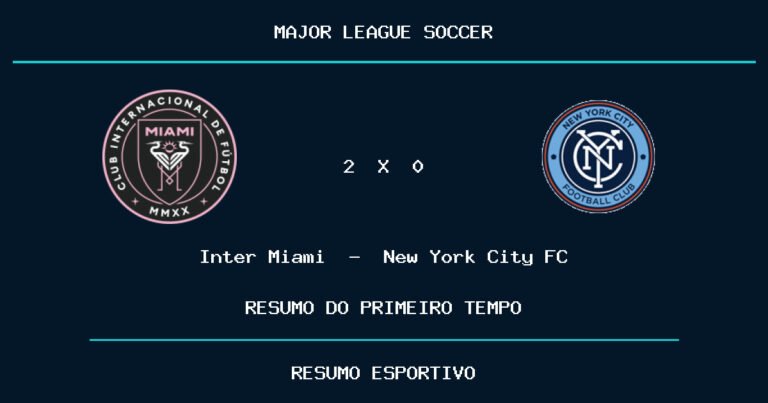 Inter Miami 2 x 0 New York City FC: como foi o primeiro tempo