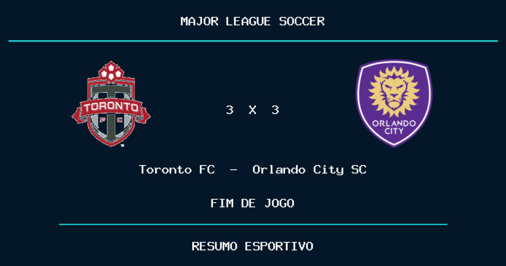 Toronto FC e Orlando City SC empatam por 3 a 3
