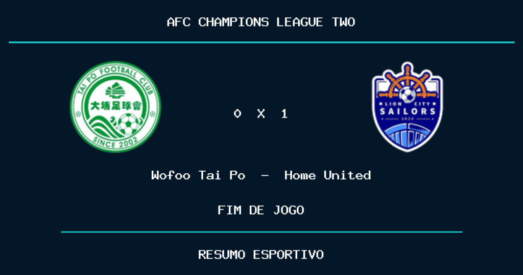 Home United vence Wofoo Tai Po por 1 a 0