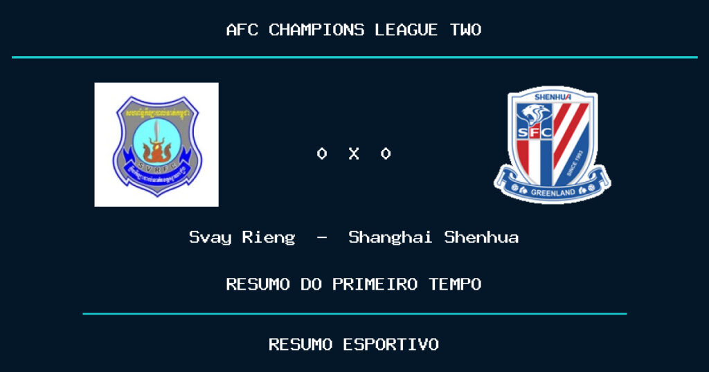 Svay Rieng 0 x 0 Shanghai Shenhua: como foi o primeiro tempo