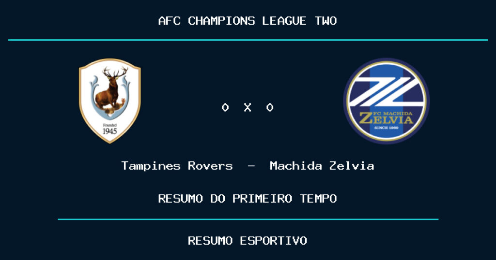 Tampines Rovers 0 x 0 Machida Zelvia: como foi o primeiro tempo