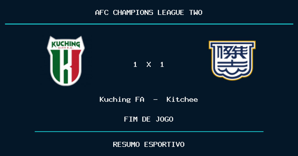 Kuching FA e Kitchee empatam por 1 a 1