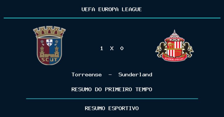 Torreense 1 x 0 Sunderland: como foi o primeiro tempo