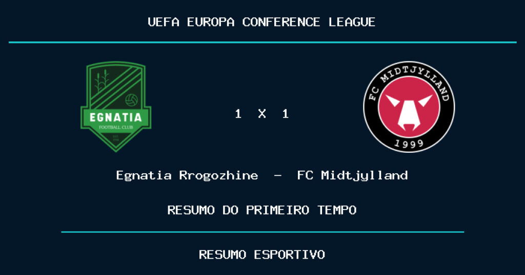 Egnatia Rrogozhinë 1 x 1 FC Midtjylland: como foi o primeiro tempo