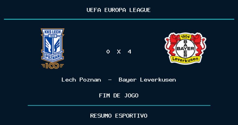 Bayer Leverkusen vence Lech Poznan por 4 a 0