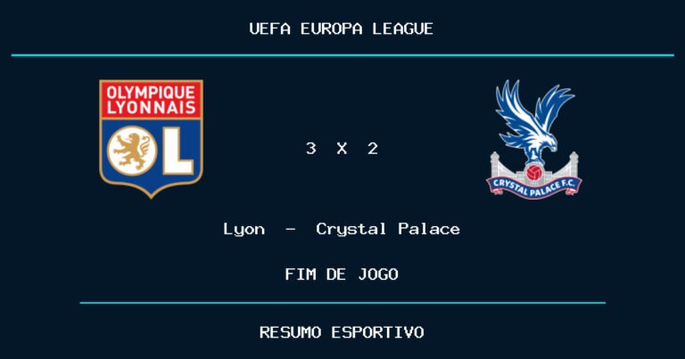 Lyon vence Crystal Palace por 3 a 2