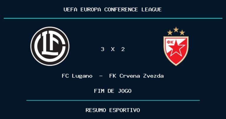 FC Lugano marca no fim e vence FK Crvena Zvezda por 3 a 2
