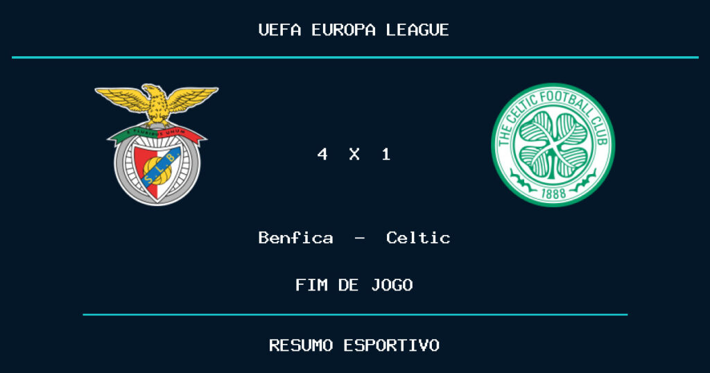 Benfica vence Celtic por 4 a 1