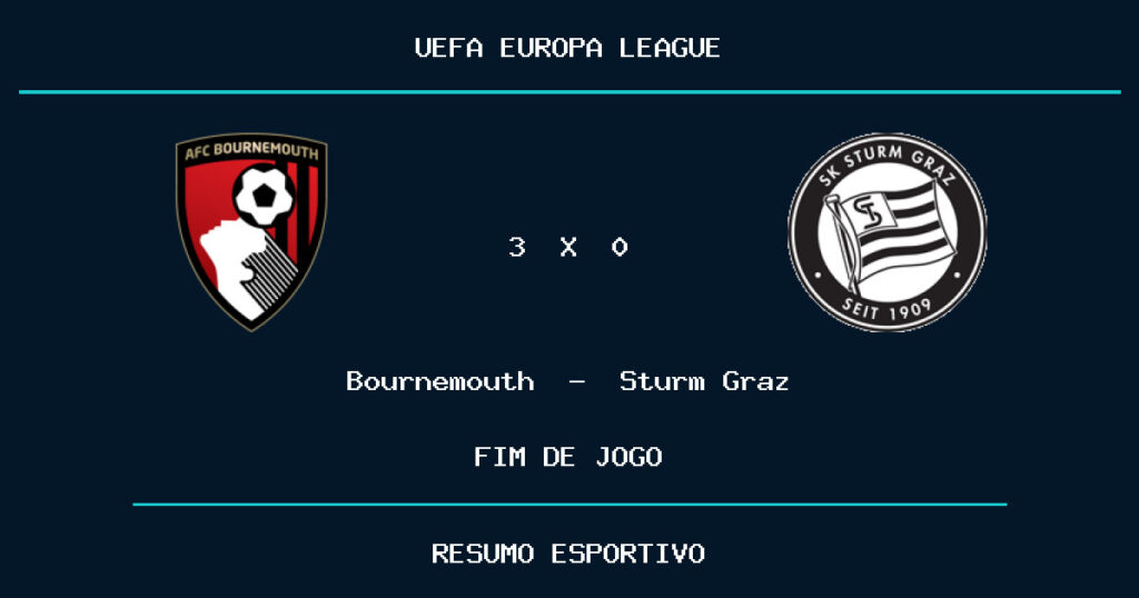 Bournemouth vence Sturm Graz por 3 a 0