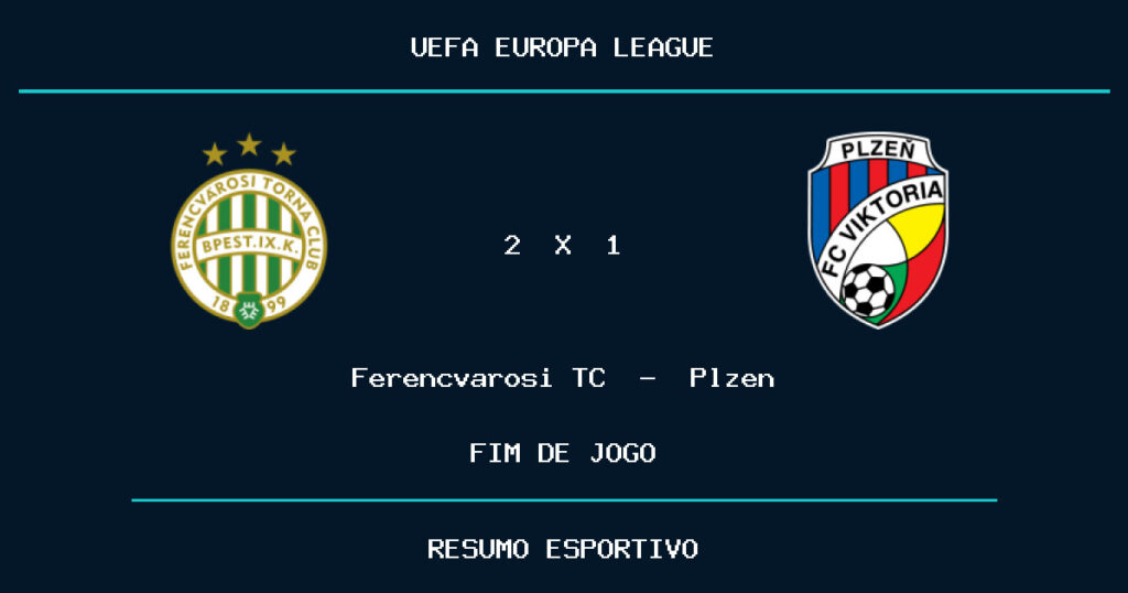 Ferencvarosi TC vence Plzen por 2 a 1