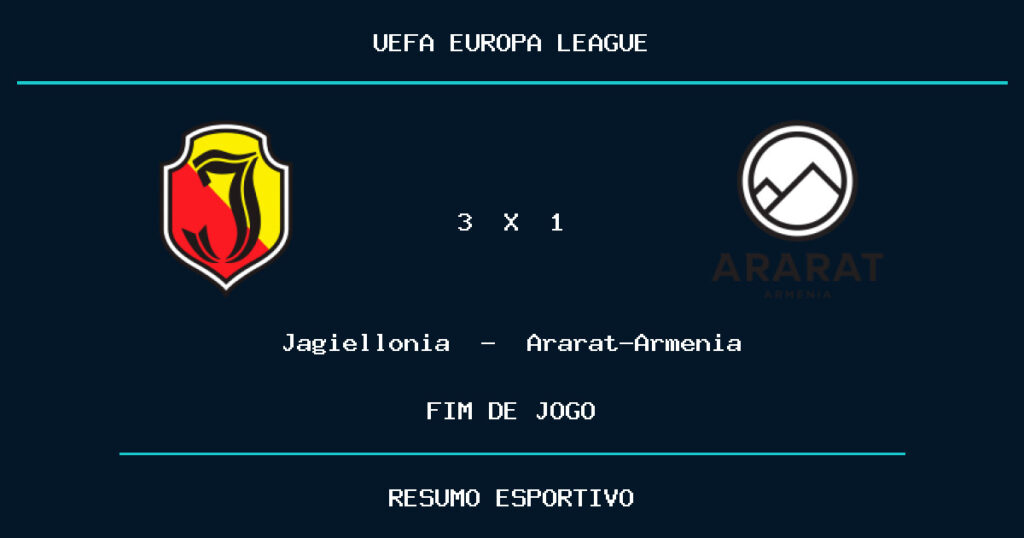 Jagiellonia reage e vence Ararat-Armenia por 3 a 1