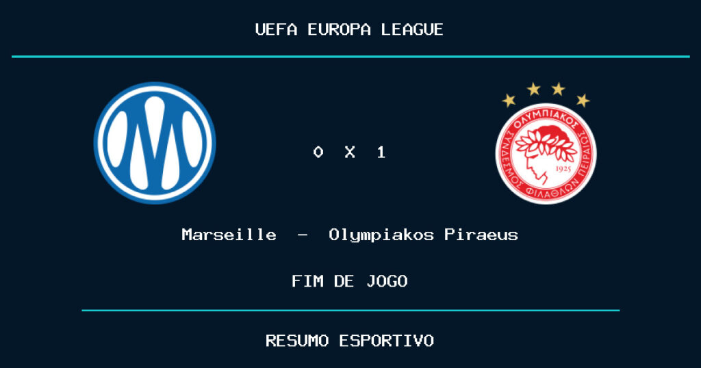 Olympiakos Piraeus vence Marseille por 1 a 0
