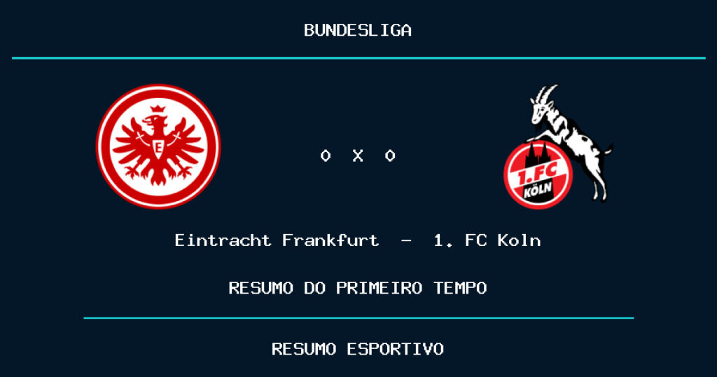 Eintracht Frankfurt 0 x 0 1. FC Köln: como foi o primeiro tempo