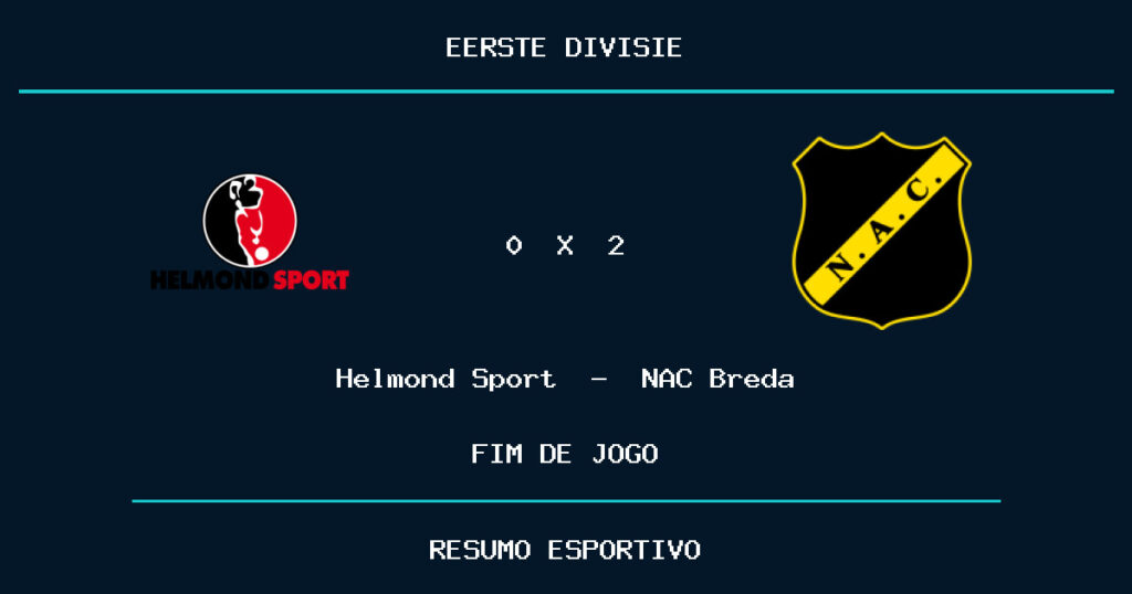 NAC Breda vence Helmond Sport por 2 a 0