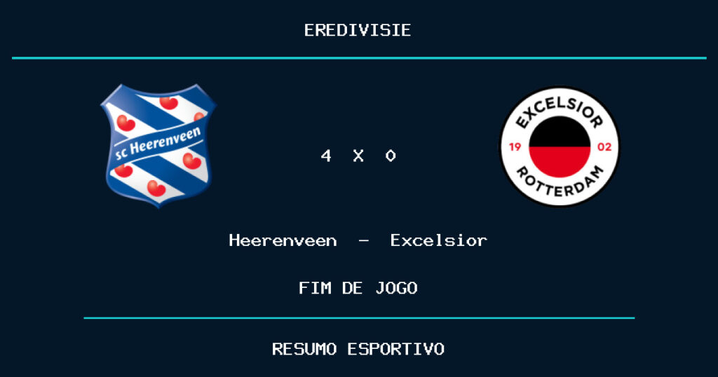 Heerenveen vence Excelsior por 4 a 0