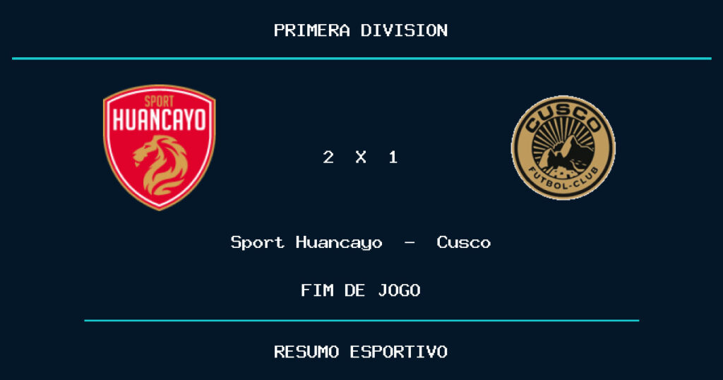 Sport Huancayo marca no fim e vence Cusco por 2 a 1