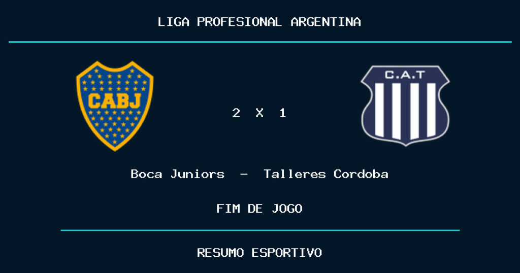 Boca Juniors reage e vence Talleres Cordoba por 2 a 1