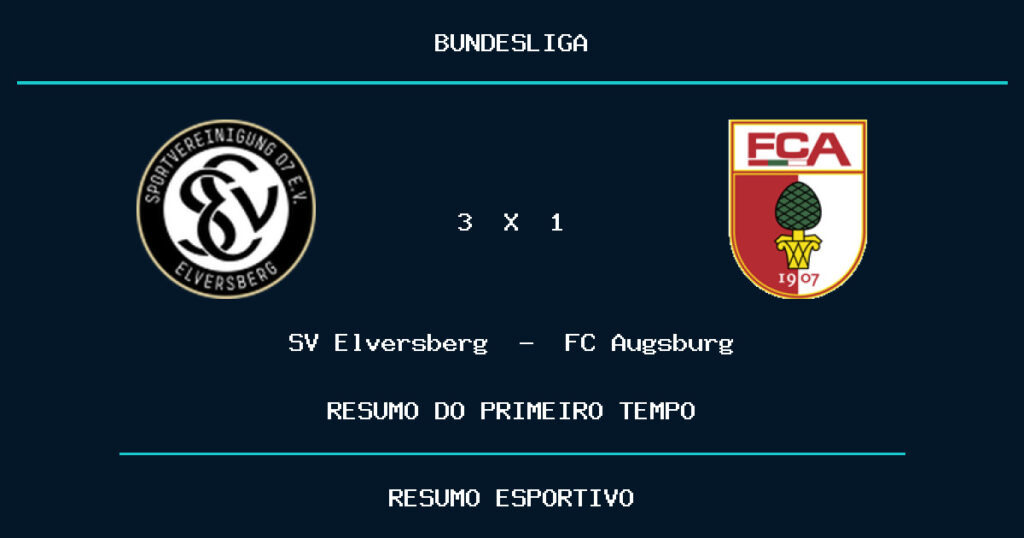 SV Elversberg 3 x 1 FC Augsburg: como foi o primeiro tempo