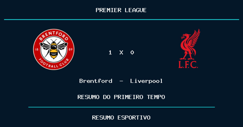 Brentford 1 x 0 Liverpool: como foi o primeiro tempo