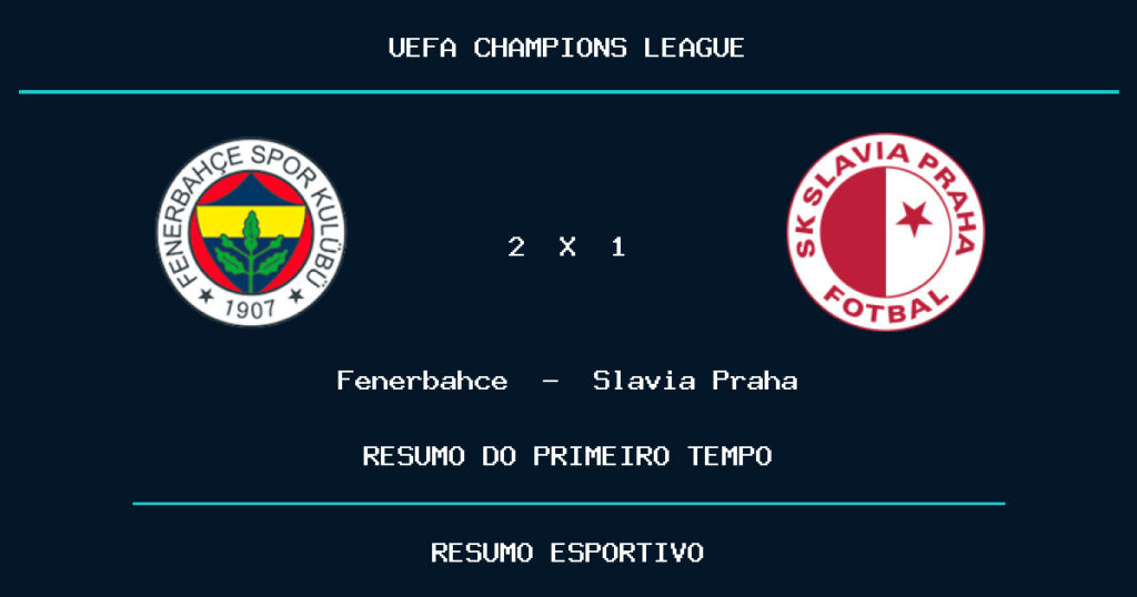 Fenerbahçe 2 x 1 Slavia Praha: como foi o primeiro tempo