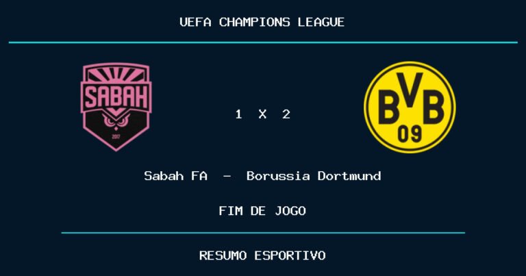 Borussia Dortmund vence Sabah FA por 2 a 1