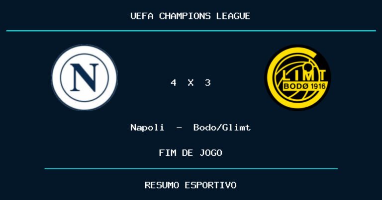 Napoli vence Bodo/Glimt por 4 a 3