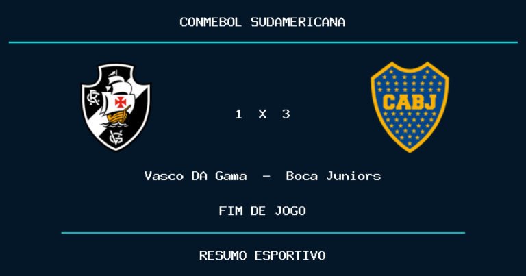 Boca Juniors vence Vasco DA Gama por 3 a 1