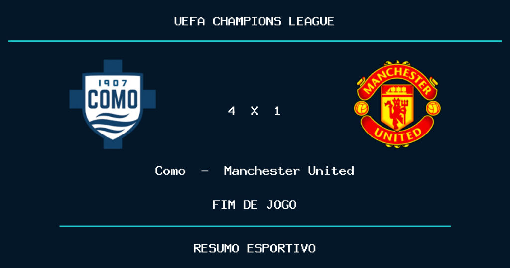 Como vence Manchester United por 4 a 1