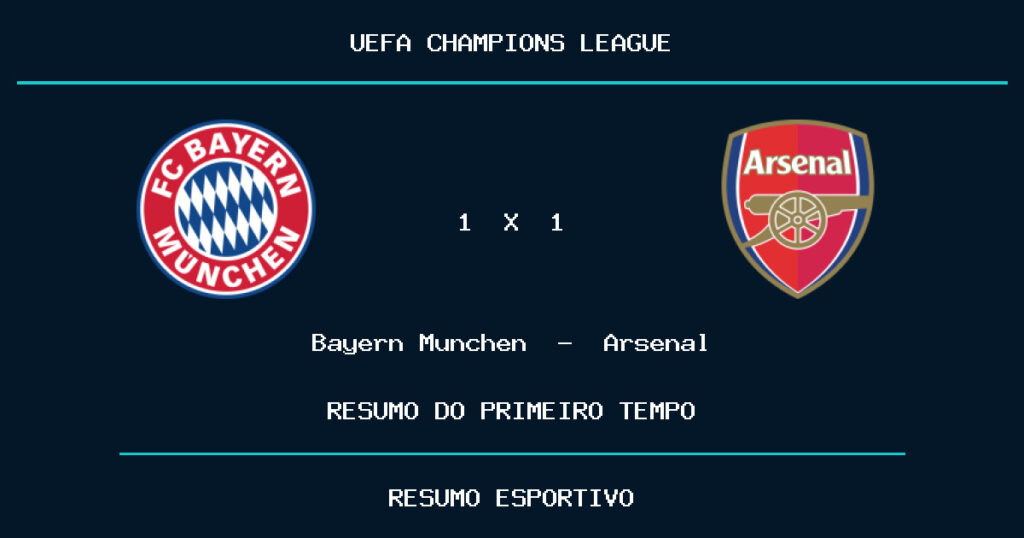 Bayern München 1 x 1 Arsenal: como foi o primeiro tempo