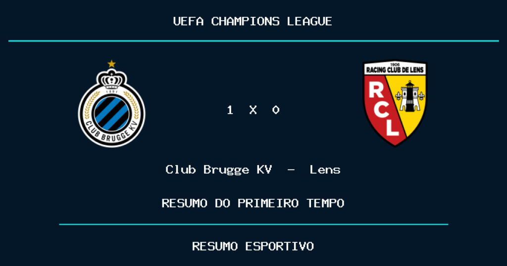 Club Brugge KV 1 x 0 Lens: como foi o primeiro tempo