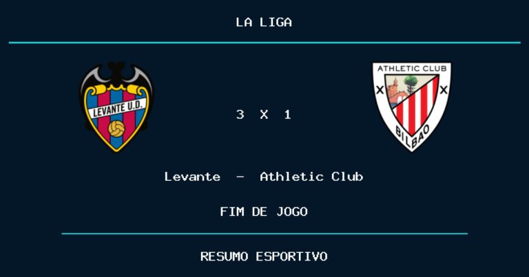 Levante vence Athletic Club por 3 a 1