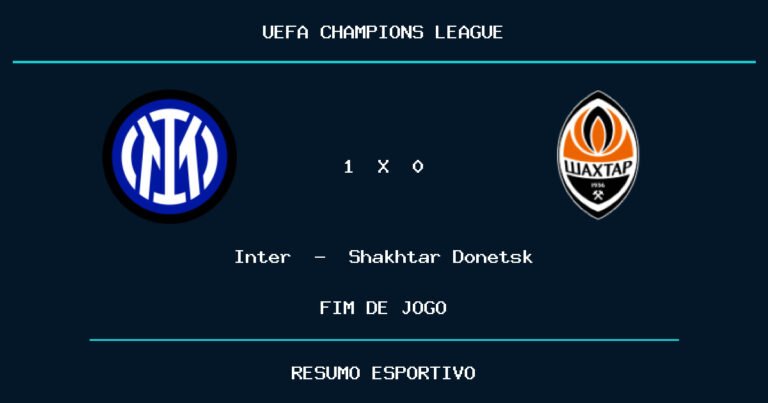 Inter vence Shakhtar Donetsk por 1 a 0
