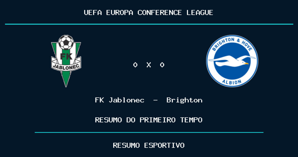 FK Jablonec 0 x 0 Brighton: como foi o primeiro tempo