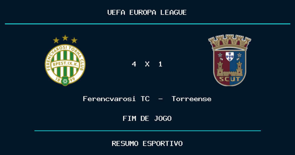Ferencvarosi TC vence Torreense por 4 a 1