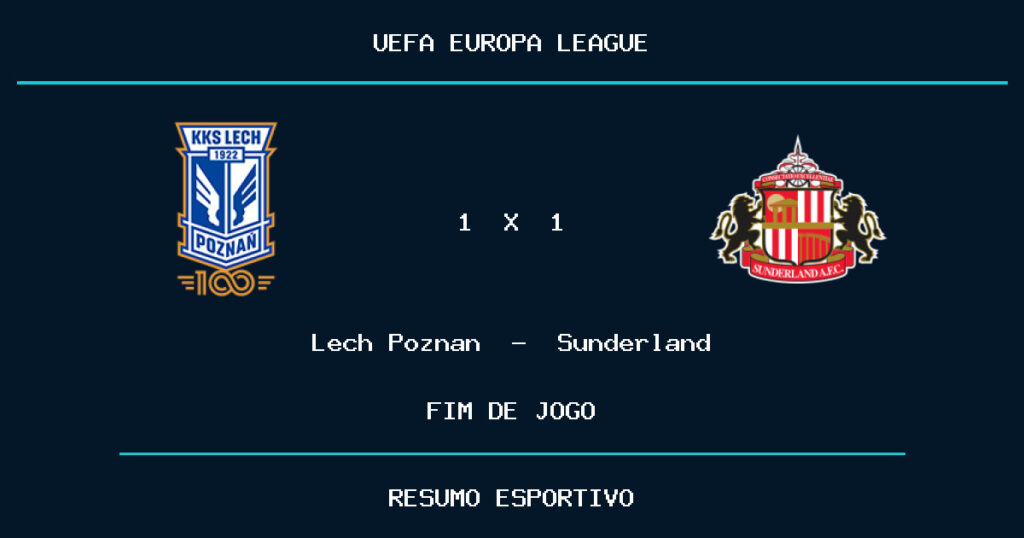 Lech Poznan e Sunderland empatam por 1 a 1