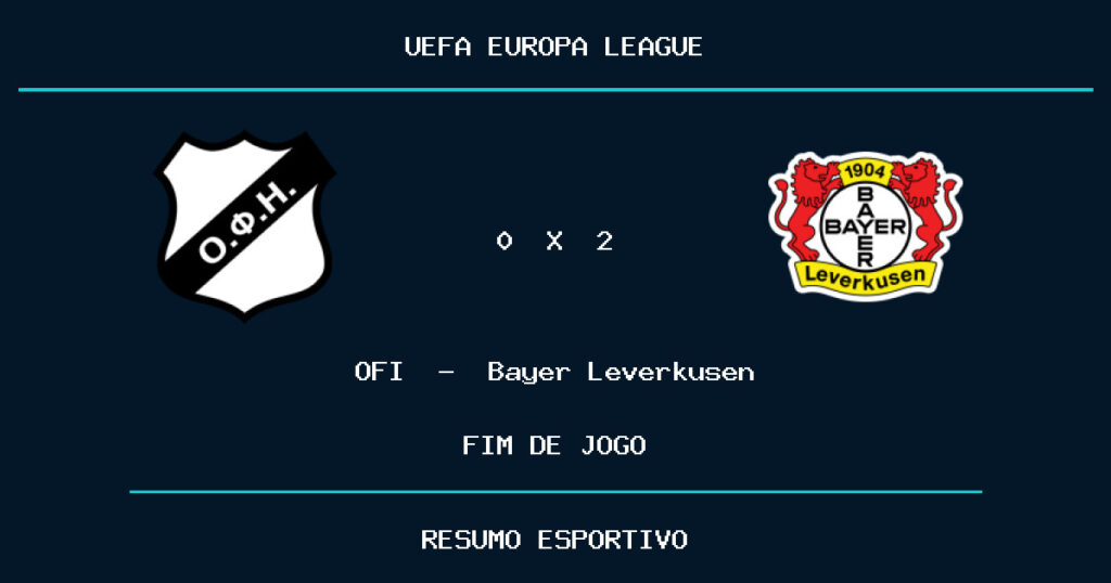 Bayer Leverkusen vence OFI por 2 a 0
