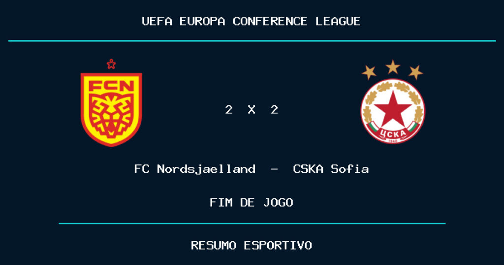 FC Nordsjaelland e CSKA Sofia empatam por 2 a 2