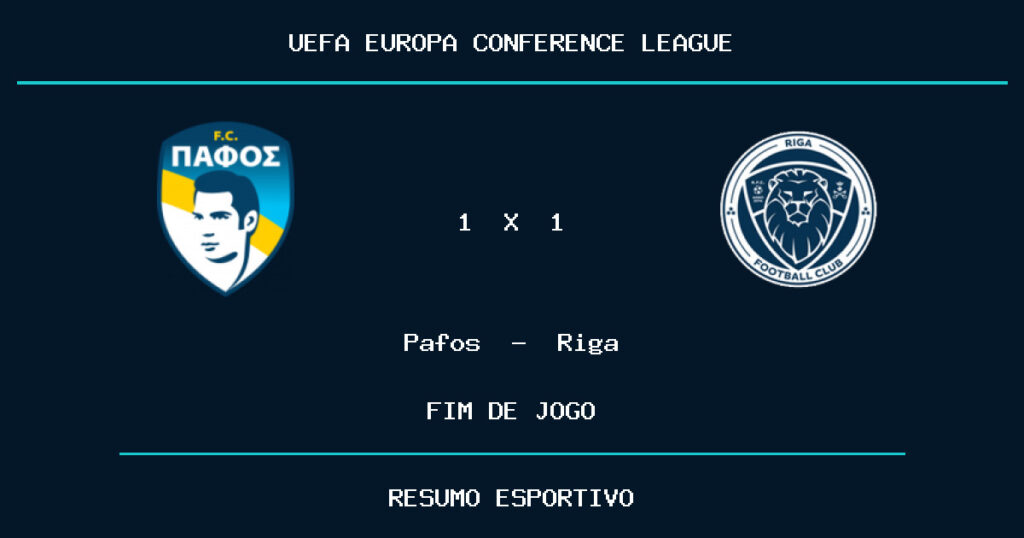 Pafos e Riga empatam por 1 a 1