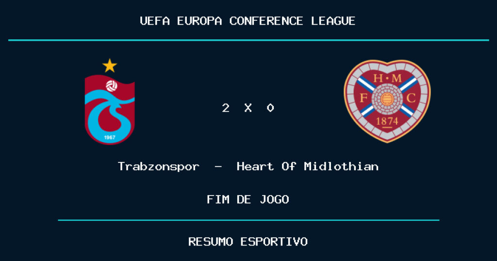 Trabzonspor vence Heart Of Midlothian por 2 a 0