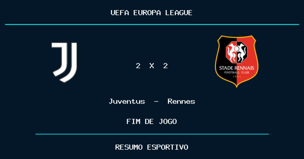 Juventus e Rennes empatam por 2 a 2