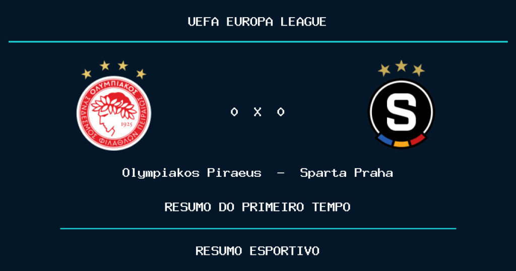 Olympiakos Piraeus 0 x 0 Sparta Praha: como foi o primeiro tempo