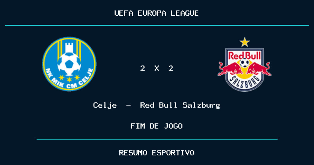 Celje busca empate aos 90 e evita derrota contra Red Bull Salzburg