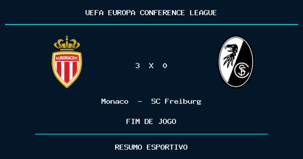 Monaco vence SC Freiburg por 3 a 0