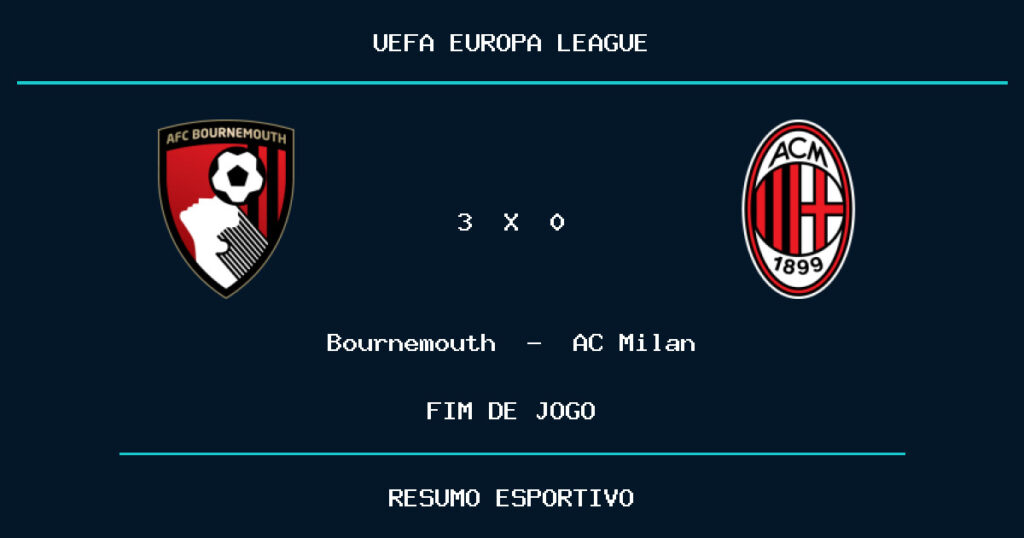Bournemouth vence AC Milan por 3 a 0