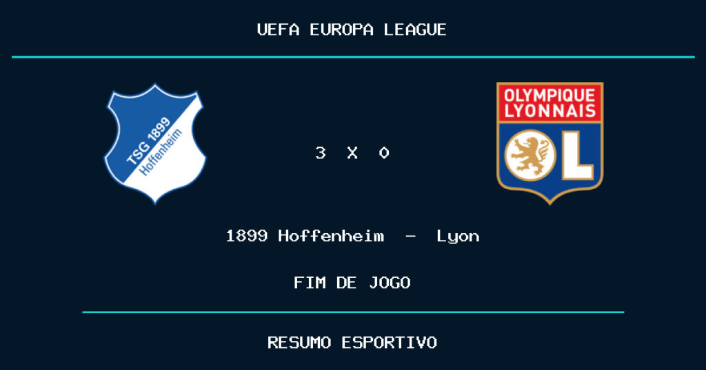 1899 Hoffenheim vence Lyon por 3 a 0