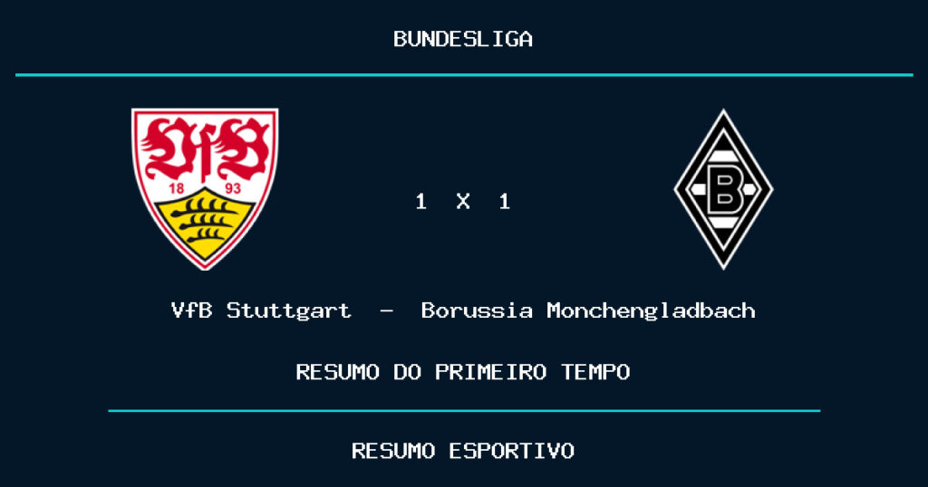VfB Stuttgart 1 x 1 Borussia Mönchengladbach: como foi o primeiro tempo