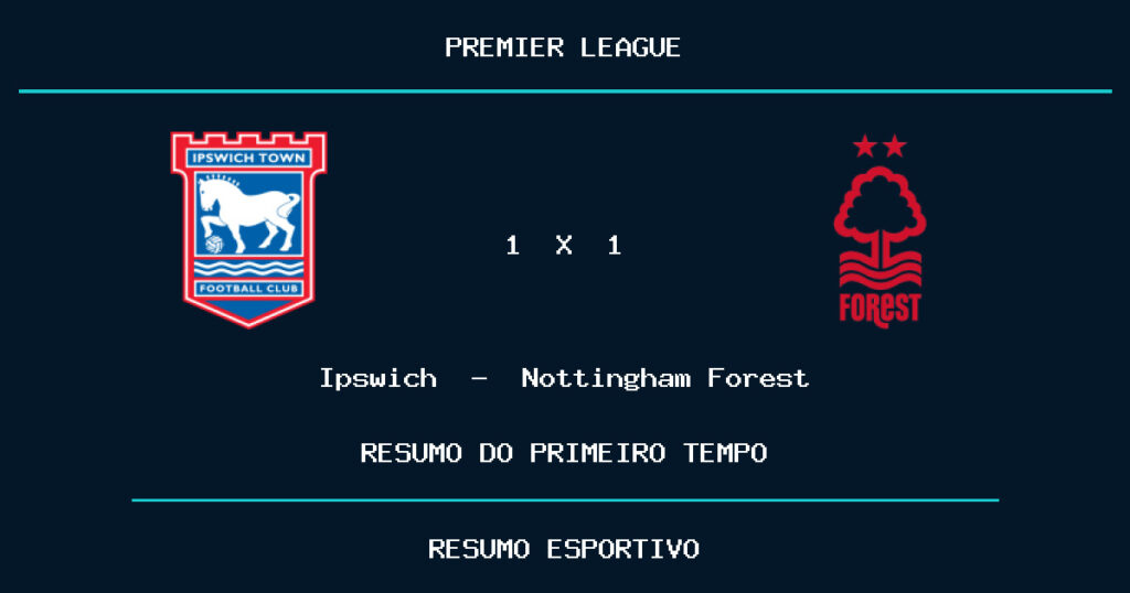 Ipswich 1 x 1 Nottingham Forest: como foi o primeiro tempo