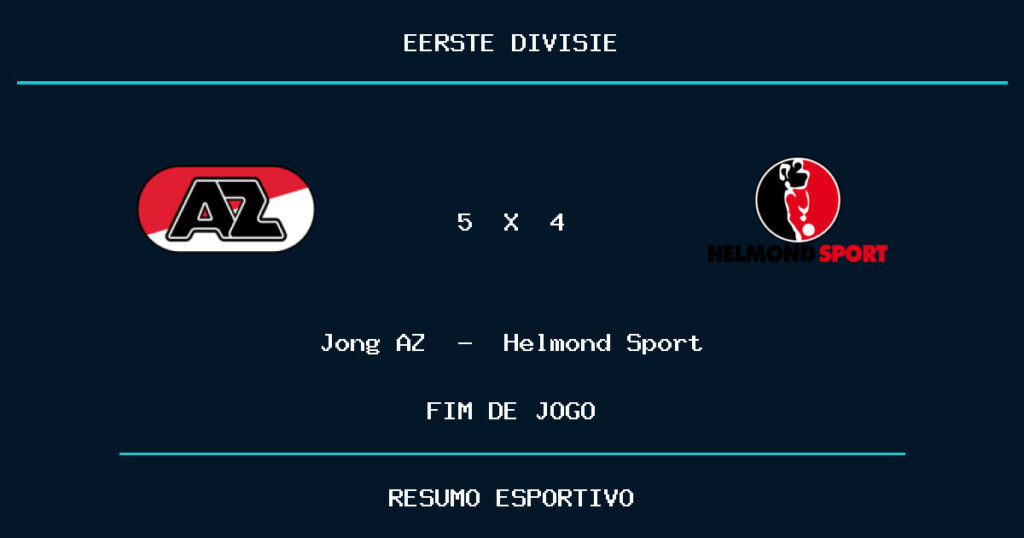 Jong AZ marca no fim e vence Helmond Sport por 5 a 4
