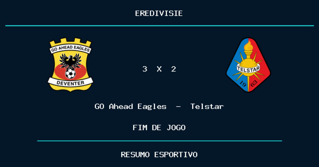 GO Ahead Eagles vence Telstar por 3 a 2
