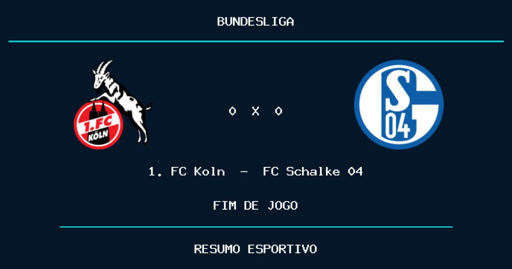 1. FC Köln e FC Schalke 04 empatam por 0 a 0